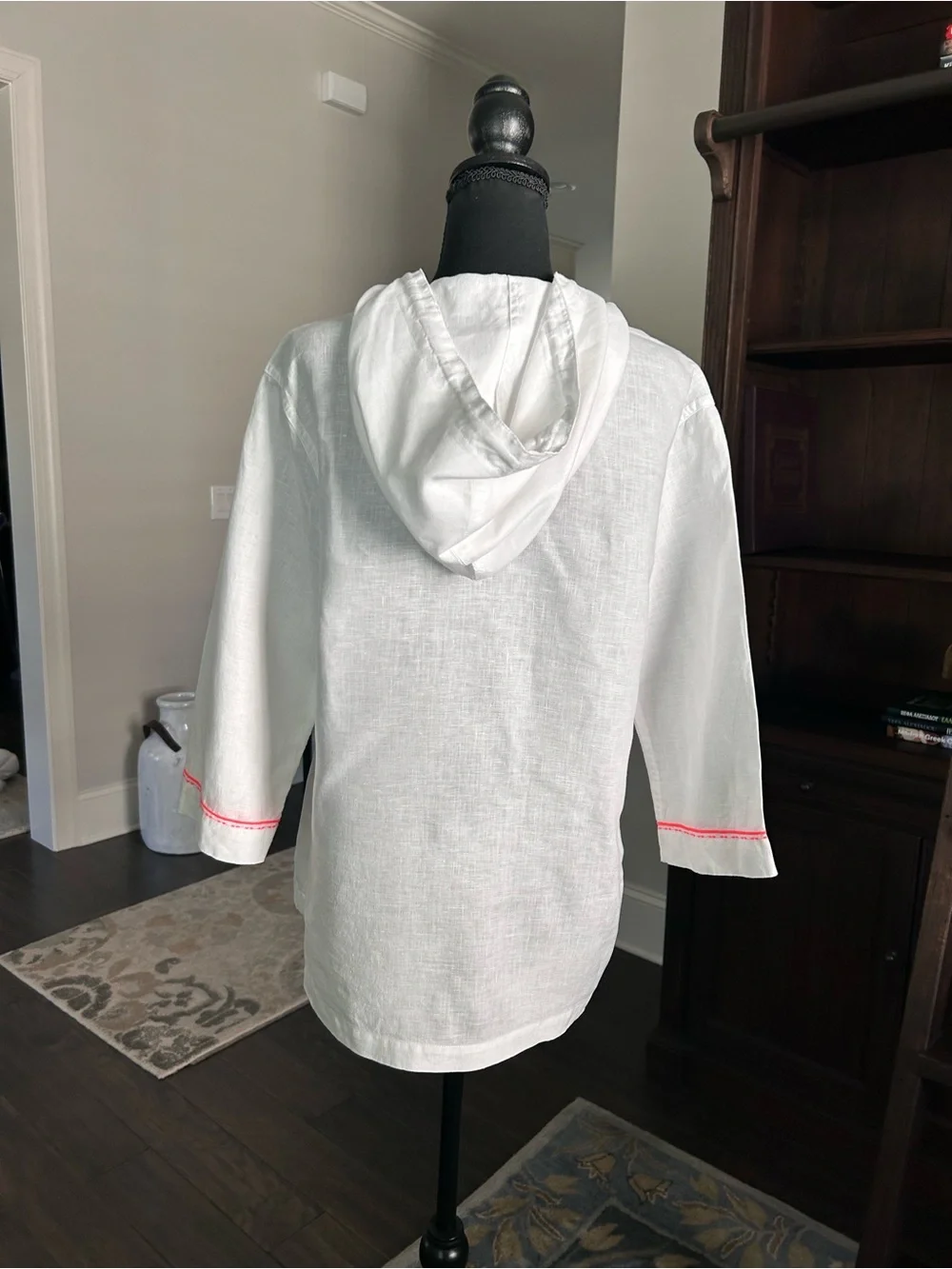 Tommy Bahama linen hooded embroidered tunic